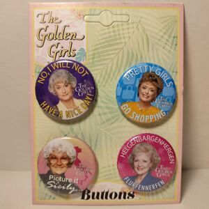 The Golden Girls Pin Buttons Blanche Dorothy Sophia & Rose Official Badges